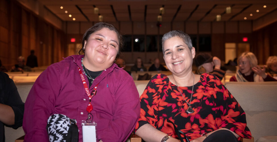 Two smiling women