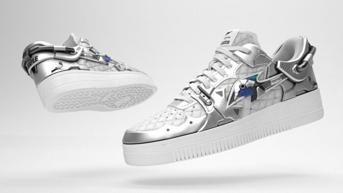 Photo of silver sneakers