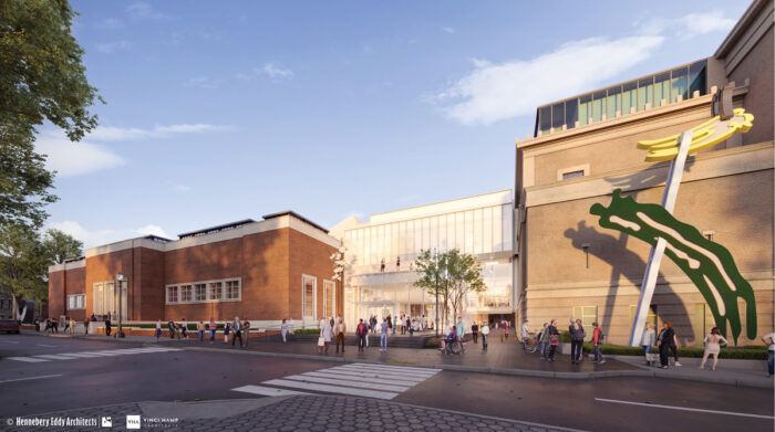 Rothko Pavilion rendering at dusk