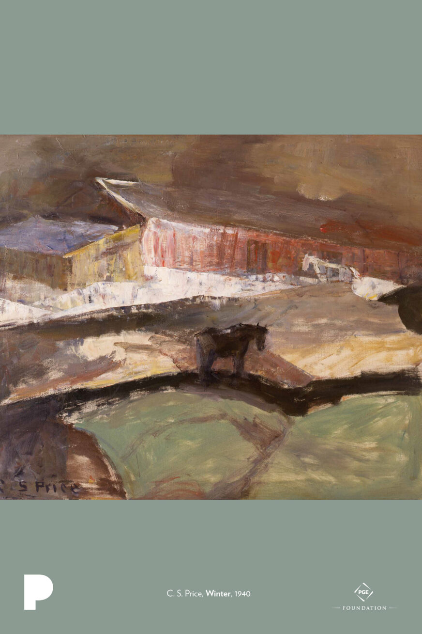 C. S. Price (American, 1874–1950)
Winter, 1940
oil on canvas
31 1/2 x 37 5/8 inches
Fine Arts Program, Public Buildings Service, U.S. General Services Administration
L42.39